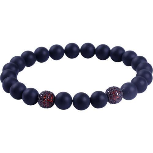 Fashion Natural Braided Matte Beads Stone Bracelet Handmade Beaded Drill Ball Bracelets Unisex Jewelry