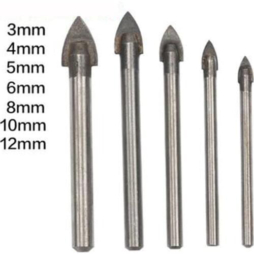 7pcs Glass Bits Round Shank Glass Drill Bit Set 3 4 5 6 8 10 12mm Wall Tile Ceramic Marble Hole Glass Hole Saws DB02006