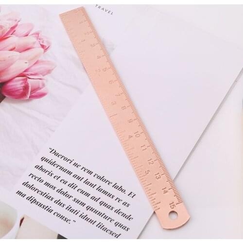 2021 New Vintage Copper Brass Ruler Bookmark Label Book Mark Cartography Painting Measuring Tool Office School Stationery