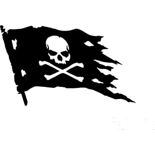 Personalized Pirate Logo Symbol Window Bumper Car SUV Door Laptop Kayak Fashion Pvc Decal Car Sticker Black/white, 15*10CM