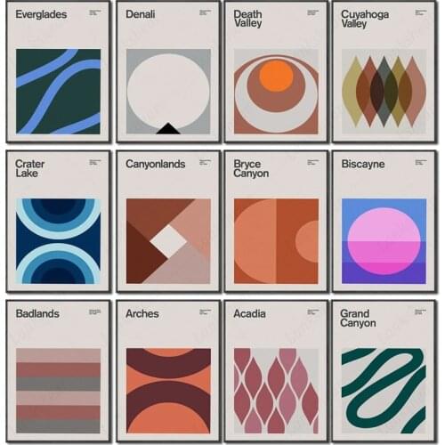 Canyonlands National Park Travel Poster Mid-Century Minimalist Wall Art Modular Posters and Prints Picture for Living Room Decor