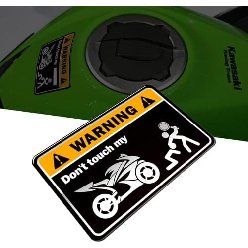 Warning Sticker Don't Touch My Moto Motorbike Tank Decal with Logo for Universal Motorcycle 3D Stickers