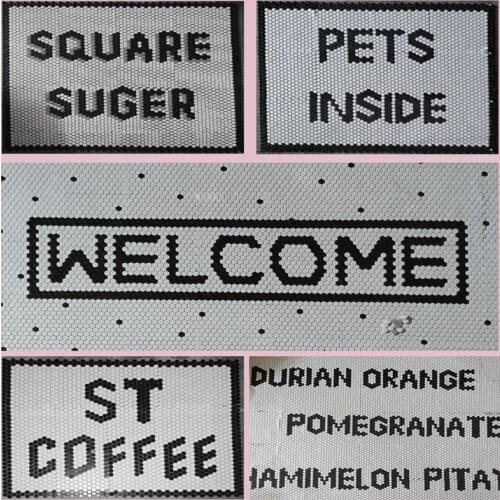 Nordic Hexagon Black White Ceramic Mosaic tile Logo brand custom wall tiles kitchen backsplash swimming pool bathroom floor tile