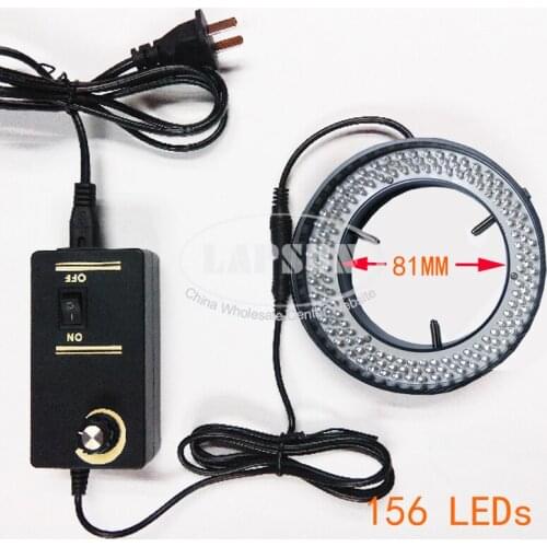 Max 81mm Big Inner Diameter Metal Shell House 10W 156 LED Microscope Ring Light Industrial Lamp Illuminator 100-240V AC Input
