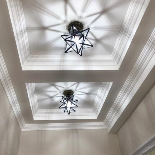 LED Wrought Iron diamond glass Ceiling Lamp Retro Indoor Lighting Creative Personality Industrial Single Head Hanging Lamp E27