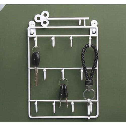 Creative 3-Layer Iron Key Storage Hook Practical Household Wall Rack Home Decoration Without Nails