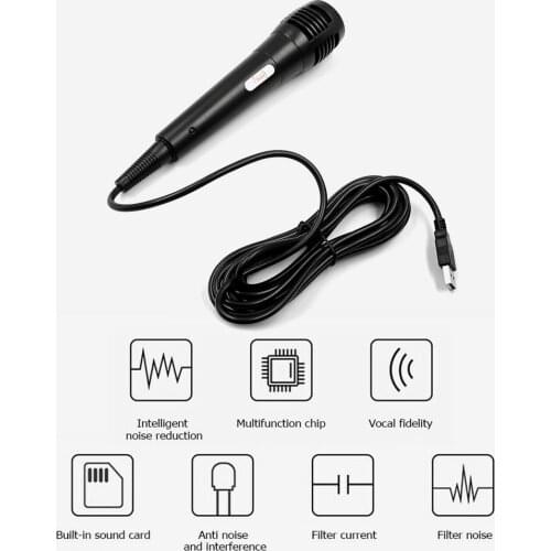 Universal USB Wired Karaoke Mic Microphone for Nintendo WII/WIIU/SWITCH, for PS2, for PS3, for PS4, PC, for Xbox one