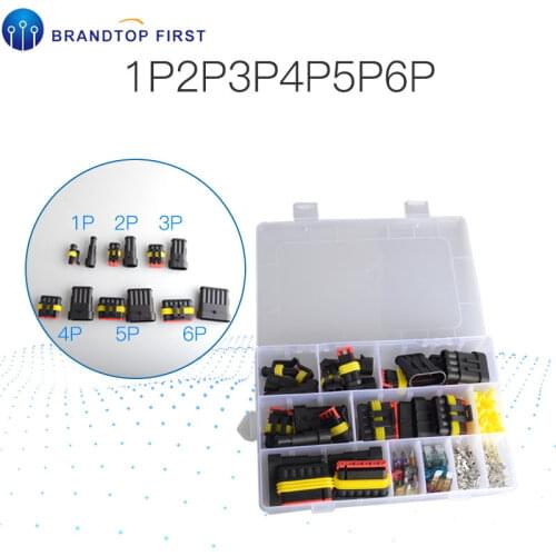 1-6 Pin Car Motorcycle Waterproof Electrical Wire Connector Automotive Terminals Kit Male Female Plug Blade Fuses