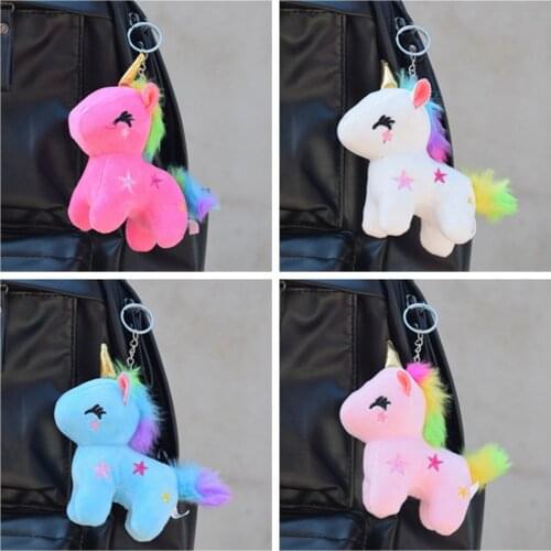 1PC Unicorn Plush Toy Soft Stuffed Popular Cartoon Unicorn Doll Animal Horse Toy Small Keychain Pendant Toys For Children Girls