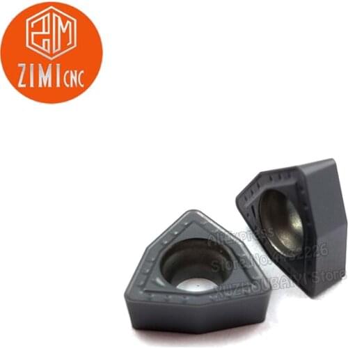 10pcs WCMT050308-PM U Drill Blade Carbide Insert Cutting Tool Metal Lathe Tools Through Hole Machining Drill Blade