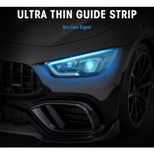 2pcs LED DRL Car Daytime Running Light Flexible Waterproof Strip Auto Headlights 12V White Turn Signal Yellow Brake Flow Lights