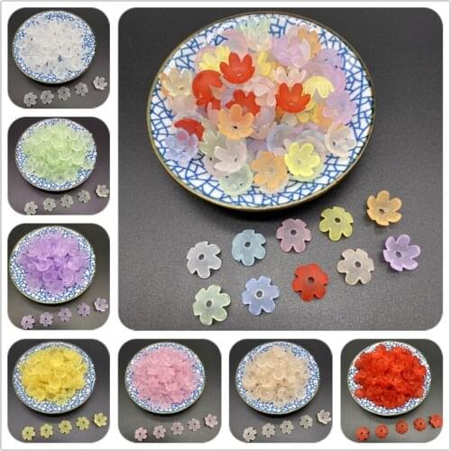 30pcs 14mm Acrylic Beads Cap Ancient Charms Flower Shape Receptacle For Jewelry Making DIY Jewelry Findings Earring Necklace