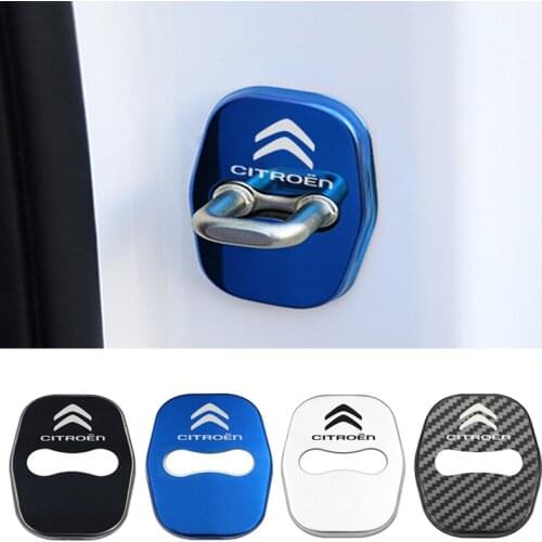 4pcs Car Emblem Door Lock Buckle Protection Cover For Citroen C2 C3 C4 C5 ZX Quatre Saxo Xsara Jimny 1.6 Auto Decoration Styling