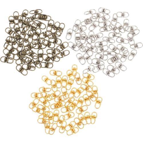 50 Pieces Metal Split Keychain Parts Swivel Key Ring Connectors Double Ended Loop Clasp Make Your Own Key Ring