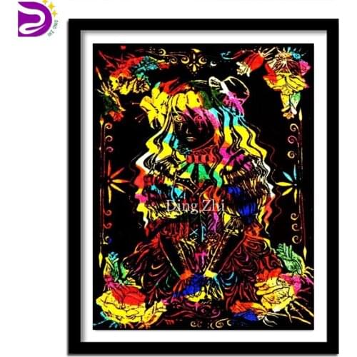 Abstract Art Cross Stitch DIY Diamond Painting Cartoon Doodle Girl 5D Mosaic Full Square Round Drill Embroidery Home Decor Gift