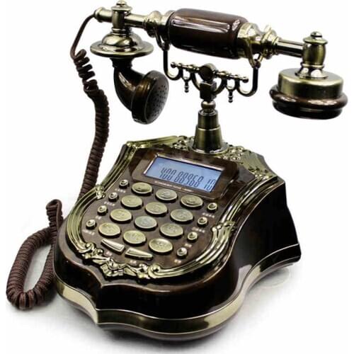 Caller ID Antique Corded Phone Telephones, Big Button European Style Retro Fixed Telephone, Handsfree, FSK/DTMF Dual System