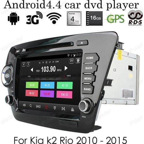 2Din 8 Inch 1024*600 Android 4.4 car dvd player For Kia k2 R/IO 2010 - 2015 Wifi 3G BT RDS gps Radio 16G ROM Quad Core
