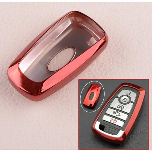 Car Red Smart Key Fob Cover Case Fit For Ford Focus MK4 Explorer Ranger Mondeo Escape Mustang Ecosport Lincoln Corsair Aviator