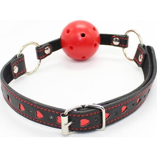 BDSM Mouth Ball Gag for women men red heart fetish Adult Products Slave Mouth Gag Oral Stuffed Adult Games Flirting Sex Toys