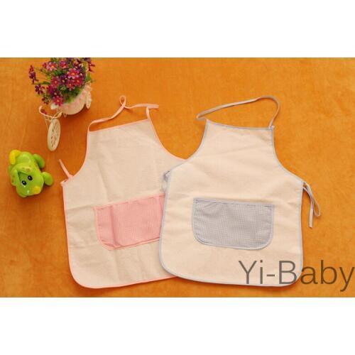 Free shipping YB0034 Waterproof apron Children kitchen apron Check pattern aporn Childrens apron 12PCS/Set