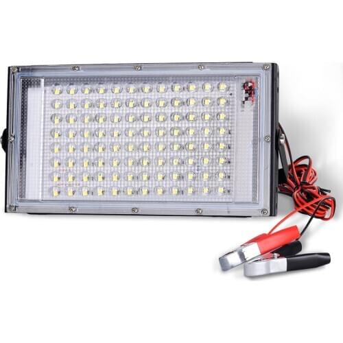 DC12V Alligator Clip Outdoor Flood Light 100W Power Electricity Clip Spotlightings LED Garden Night Market Camping Lightings