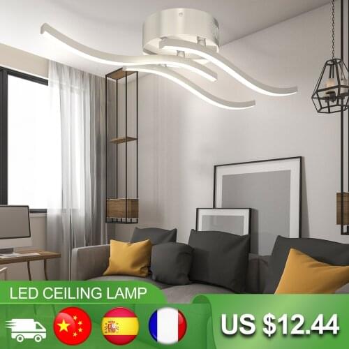 Decorative Led Ceiling Lamps 2/3/4 12 W 18W 24 W Wave Modern Minimalist Bedroom Dining Home Ceiling Light 2021