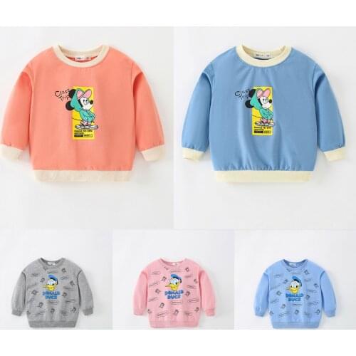 Children Clothes Autumn Winter Long Sleeve Sweaters Baby Boys Girls Donald Duck Print Tops Hoodie Casual Sweatershirt Outwear
