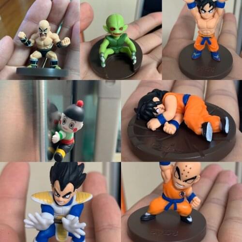BANDAI Dragon Ball Action Figure Desktop Tool Son Goku Chiaotzu Vegetajv Gacha Model Decoration Toy
