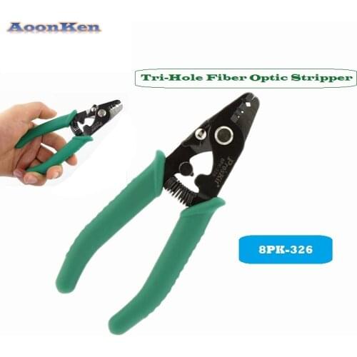 Proskit Clamp Fiber Stripping Pliers 8PK-326 Tri-Hole Fiber Optic Stripper 8PK-326 FTTH FIber Wire Stripper 8PK-326