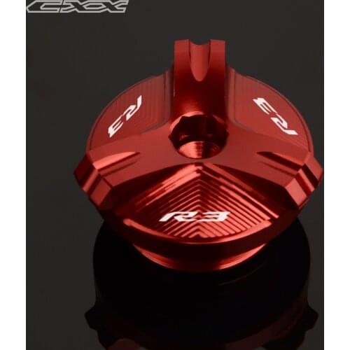M27*3 Motorcycle CNC Aluminum Engine Oil Filter Cup Plug Cover Screw For YAMAHA YZF-R3 R25 2015 2016 yzfr3 r25