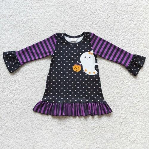 Fashion girl summer twirl dress girl new style cartoon frocks baby girl halloween short sleeve dresses