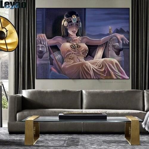 Ancient Egypt Queen Cleopatra 5D Diy Diamond Painting Mosaic Full Round Square Drill Embroidery Wall Art Cross Stitch Kits Decor