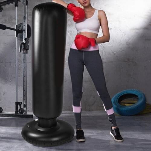 1.6m Inflatable Boxing Bag Training Pressure Relief Exercise Punching Training Tumbler Bag Standing Sandbag Fitness Equipment