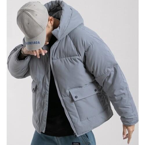 New Men Parka Jackets Warm Thick Casual Solid Color Hooded Outwear Coats Male Windproof Zipper Parka Down Overcoat Cotton-Padded