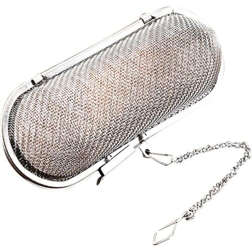 Portable Tea Strainer Tea Diffuser Stainless Steel Mesh Tea Leaves Infuser Extended Chain Hook Spices Seasonings Filter