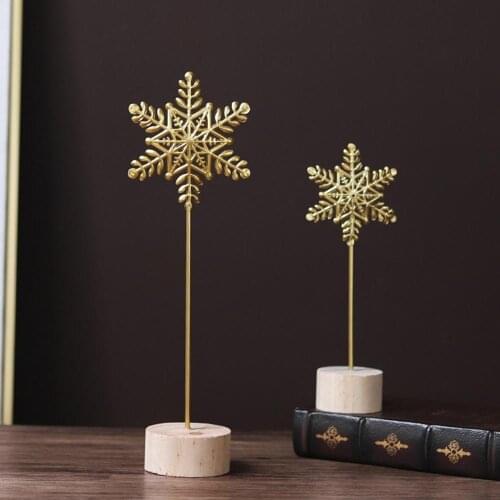 Christmas Snowflake Design Home Room Coffee Shop Desktop Cabinet Xmas Decor Home Ornament Figurines & Miniatures