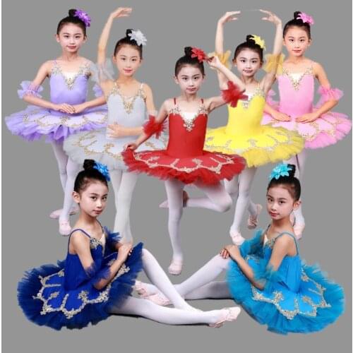 Pink Ballet Dress For Girls Tutu Kids Ballet Dance Costumes Ballerina Dress Professional Christmas Stage Children Party Dress