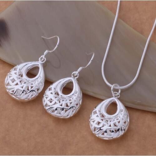 AS324 Hot sterling silver color color Jewelry Sets Earring 398 + Necklace 693 /amuajeba athajkoa