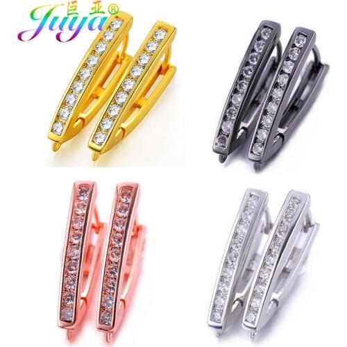 Juya DIY Earrings Material Gold/Silver Color Basic Fasteners Hoop Earring Hooks Accessories Fit Women Fashion Earrings Making