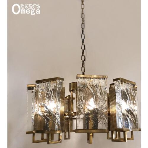 Nordic light luxury large crystal chandelier atmosphere postmodern villa living room bedroom dining room designer high-end lamps