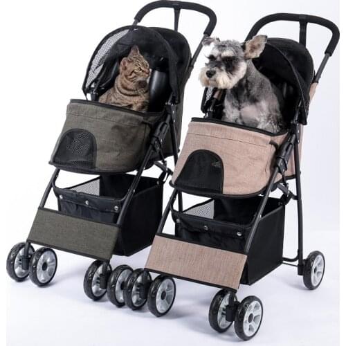 Folding Pet Dog Cart Trolley Luxury Dog Carrier Strollers Breathable Travel Puppy Cat Pet Suplies Outdoor Stroller Pushchair