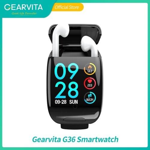 G36 Smart Watch with TWS true Wireless BT Earphone music Earbud Torntisc L16 ECG Heart rate Blood Pressure Smartwatch