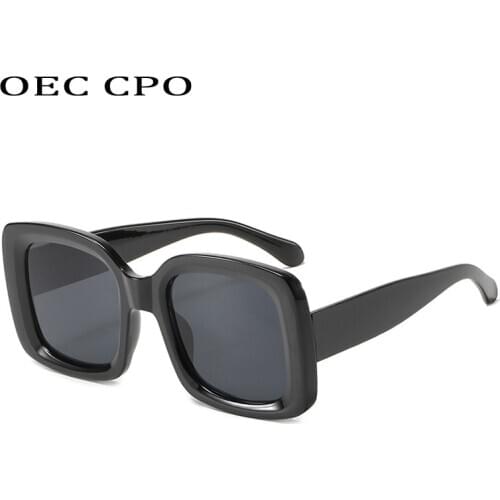 OEC CPO Lady Steam punk Square Sunglasses For Men Fashion Black Sunglasses Women Shades UV400 Ladies Eyeglasses O851