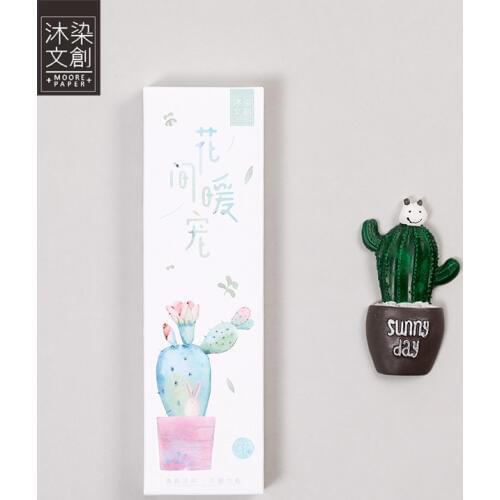 30 pcs/pack A Warm Pet Among the Cactus Bookmark Paper Cartoon Animals Bookmark Promotional Gift Stationery dual Note Message