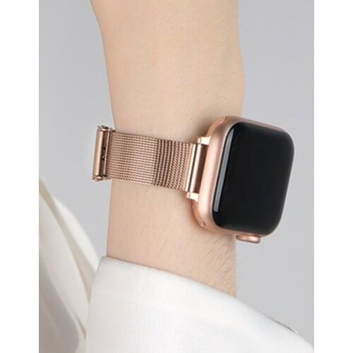 Mesh Bracelet For Apple Watch 6 Band SE Strap 40mm 44mm Thin Stainless Steel Watchbands For iWatch 5 4 Applewatch 3 42mm 38mm