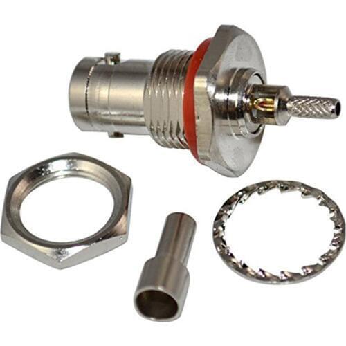 75 Ohm BNC Female Jack with Female Basket in Bulkhead RF Connector with O-ring for RG179 RG316 RG174 Coaxial Cable