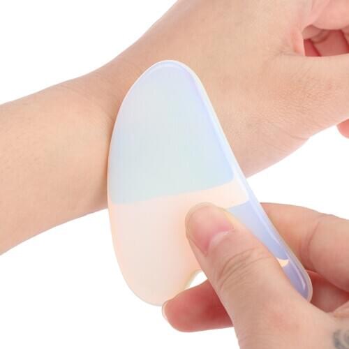 1pc Handmade Guasha Board Opalite Stone Scraper Massage Tool For Neck Back Body Pressure Therapy Relaxation