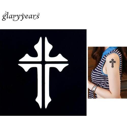 1pc Henna Stencil Cross Jesus Picture Sexy Women Body Finger Neck Face Art Tattoo Template DIY Makeup Drawing Product Design G70