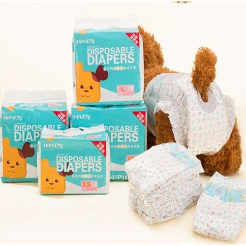 10PCS/Bag Super Absorption Physiological Pants Dog Diapers For Dogs Pet Female Dog Disposable Leakproof Nappies Puppy Underwear