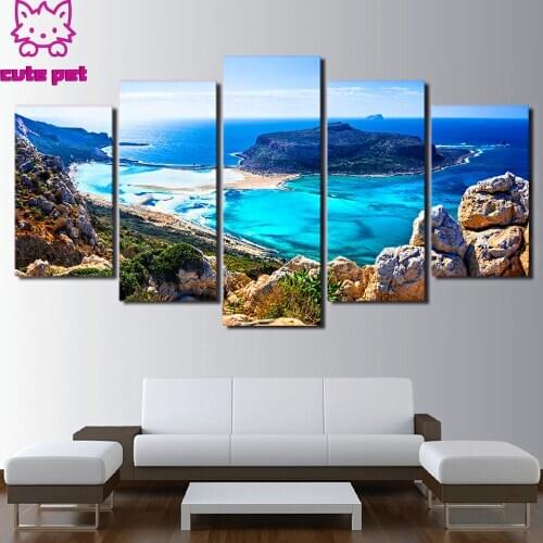 DIY Diamond Embroidery Sea view 5D Diamond Painting rhinestone pictures Full drill Home Decoration Handmade natural scenery 5PCS